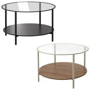 [이케아] VITTSJO 빗셰 커피테이블 75cm 소파테이블 원형테이블 유리테이블 거실테이블