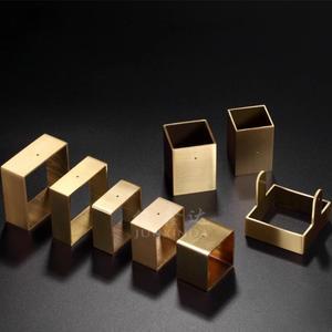 완벽호환 4개세트 중반 세기 가구 다리 페룰 용 사각 황동 팁 캡 현대 테이블 피트 교체 커버 소파 발 튜브