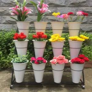 스탠드 꽃다발 꽃가게 식물 거치대 계단형 화환 진열대 전시대