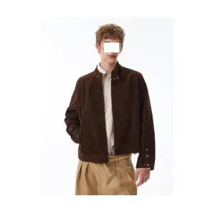 원더우면 남성 추동 해링턴 재킷 무스탕 빈티지 하이넥 집업 코트 OPH4