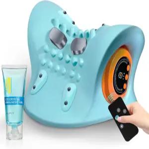 Vzvzp 목 마사지기 2025 열이 있는 스트레칭 경추 견인 3가지 모드 및 근육 이완을 위한 휴대용 마사지 혹