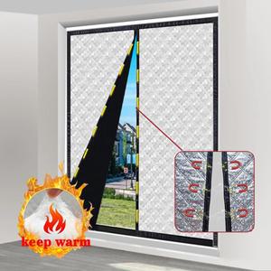 겨울용 두꺼운 방풍 방음 자가 접착식 자석 창문 커튼 커튼 (보온 및 방한)