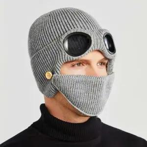 도톰한 고글비니 마스크모자 겨울 스키장 썰매 비니