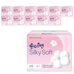 순수한면 실키소프트 중형 16개입x12팩