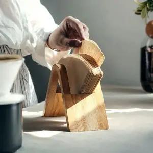 [하프클럽/]우드 원목 핸드드립 커피 필터 여과지 홀더 케이스 거치대 보관