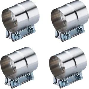 2.5인치 배기 클램프 4팩 2 1/2인치 랩 조인트 밴드 304 스테인리스 스틸 머플러 파이프 수리 촉매