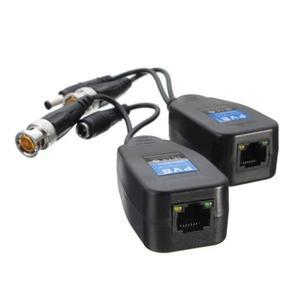 CCTV 동축 BNC 비디오 파워 발룬 트랜시버 CAT5e 6 RJ45 커넥터 HJ55 1 쌍