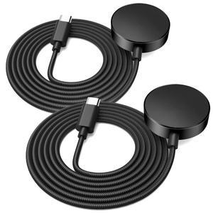 호환 갤럭시 호환 워치 7울트라66 클래식 USB-C 스마트워치 충전기 교체용 알루미늄 편조 케이블 2개입