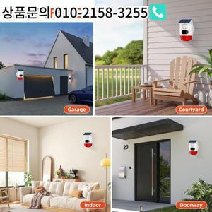태양광 PIR 모션 센서 알람 120dB 사이렌 스트로브 라이트 방수 적외선 감지기 야외  시스템