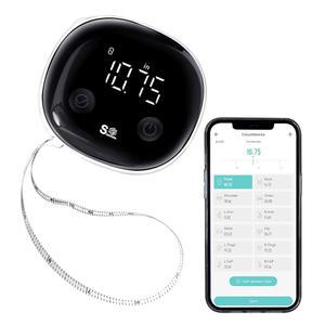 체지방 및 근육 측정을 위한 블루투스 피트니스 데이즈 앱을 통한 스마트 바디 테이프 측정, LED 디스플레이, 타입-C, 무제한 사용자(블랙)