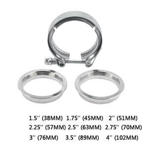 43.532.752.52.2521.751.5 인치 플랫 304 스테인레스 스틸 V-밴드 클램프 플랜지 배기 다운파이프 T-볼트