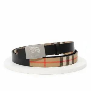 [버버리]25FW Reversible Check Square Knight Stamp Belt 8112217 체크 스웨어 나이트 스탬프 리버시블