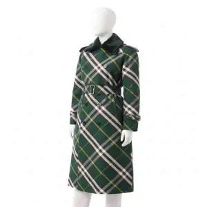 [버버리]Long Checkered Gabbardine Trench Coat 8082165 롱 체크 개버딘 트렌치코트 819554