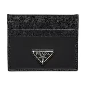 [프라다] 리나일론 사피아노 레더 카드 홀더 블랙 2MC0252DMH F0002