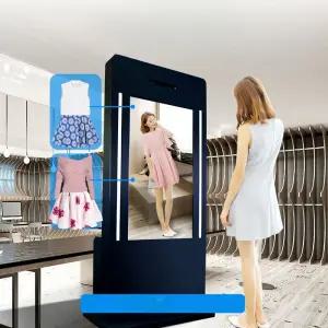 3D 스마트 피팅 거울 감각 가상 얼굴 의상코디 드레싱 지능형 AI AR 인터랙티브 카메라