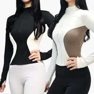 아나웨어 밸런스 커버업 여성 집업 크롭자켓 요가복 필라테스상의 긴팔 슬림핏 롱슬리브