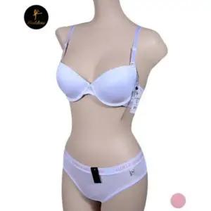 2개 (나래)(1514)스포티 로고 아웃밴드 브라팬티세트 심리스