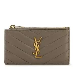 골드 로고 스티치 가죽 카드지갑 607915AAA44 2826