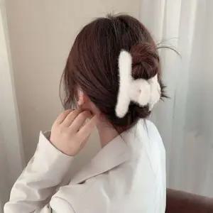 겨울 헤어 집게핀 부드러운 올림 머리 인조 퍼 똥