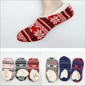 눈꽃패턴 기모양말 융기모 겨울덧신 방한덧신 4컬러