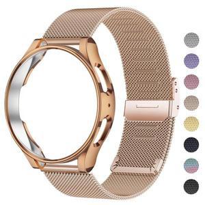 삼성 갤럭시 워치 4 5 6 44mm 40mm용 보호 케이스+밴드, 삼성 갤럭시 워치 7 44mm 40mm용 스틸 메쉬 밀라니