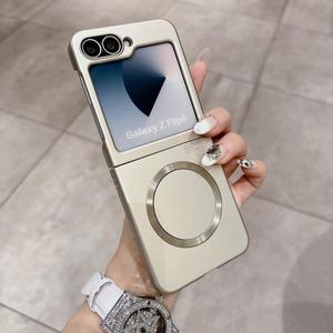 금속 자석 접이식 보호 케이스, 삼성 갤럭시 Z 플립 6/Z 플립 5/Z 플립 4/Z 플립 3 5g 충격 방지 보호 케이