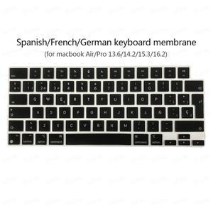 맥북 호환 프로용 Azerty 키보드 커버 에어 15 m2 m3 16 M4 A3403 14 m4 2024 프랑스어 유럽