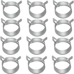 SEKSULA 12Pcs 1.538mm 스프링 밴드 호스 클램프 일정 장력 연료 라인 실리콘 진공 스틸 저압 자동차용