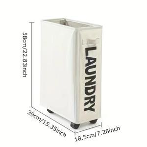 1개 - 도르래가 있는 대형 방수 세탁 바구니 욕실 및 기숙사용 접이식 다용도 보관함 정리함