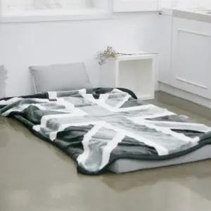 유니언잭 라운드 겨울 밍크 담요 그레이 극세사 싱글무릎 캠핑 선물용 차량용 소파 대형 학생 사무실 낚시