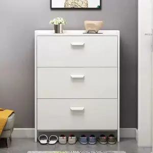 여닫이 캐비넷 슬림신발장 정리대 수납장 철제 틈새신발장