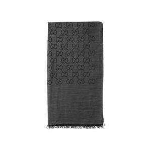26SS GG 자카드 울 실크 투톤 스카프/머플러 그레이/블랙 165904 3G646 1100