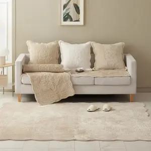 [애끌리아] 아센느 HR 극세사 목화솜 자수 퀼팅 소파토퍼 1장 65x180)