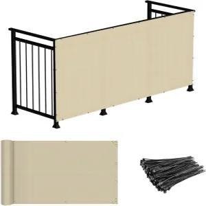 윈드스크린 없는 3피트 10인치 데크 발코니 프라이버시 스크린 펜스 아파트 메시 지퍼 타이 체인 링크 커버