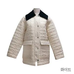 가니 샤이니 퀼팅 카라 재킷