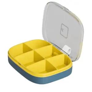 [골드스마일]블루 약상자 제통 케이스 6칸 알약 휴대용약케이스 여행용