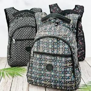 여성 패턴 백팩 블랙 캐주얼 데일리 여행용 배낭 가방