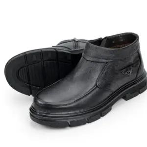 남성 겨울 방한 보온 소가죽 털 퍼 부츠 신발 구두
