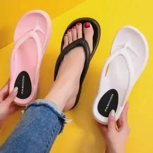 여성용 방수 크로스 보더 힐 키높이 쪼리 슬리퍼