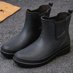 3컬러 남성 베이직 데일리 캐주얼 앵클 숏 레인부츠