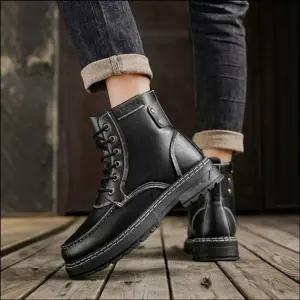 빅사이즈 하이탑 레이스업 스니커즈 겨울 남자 워커 2컬러 부츠
