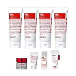 [큐템]메디필 레드락토 콜라겐 클렌징밤 100ml x4 + 미니 4종 (톡스크림.앰플.클렌징오일.베리어크림)