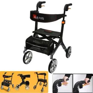 부모님 가볍고 튼튼 고급 카본 수납형 편안한 실버보행기 보조차 효도카 산책