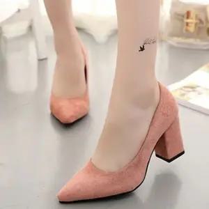 스웨이드 8cm 펌프스