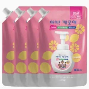 아이깨끗해 폼 핸드솝 600ml 리필 4묶음 핸드워시 거품비누 항균워시 항균 소독 손세정 물비누