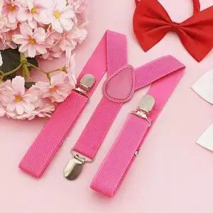 어린이 아동멜빵 서스펜더 키즈멜빵 컬러 분홍 WECAA47