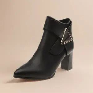 여성 삼각 힐 모던 하이힐 앵클부츠 패션 구두 데일리