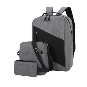 USB포트 사선백팩 미디백 파우치 세트 데일리 백팩 WEED4C4