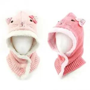 슈슈캣 어린이 후드 워머 목도리 후드넥 방한 모자