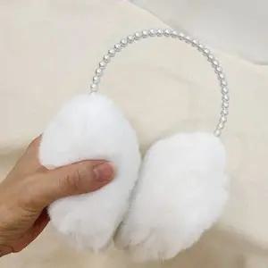 ( )진주 헤어밴드 퍼 귀마개 겨울 방한용